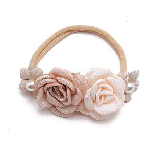 mligril Baby Girl Nylon Headbands Flower Hair Bows Accessories-Elastic Hair Band Crown Handmade FLoral Wraps Birthday Gifts for Girls Newborn Infant Toddler 3Pcs - Image 5