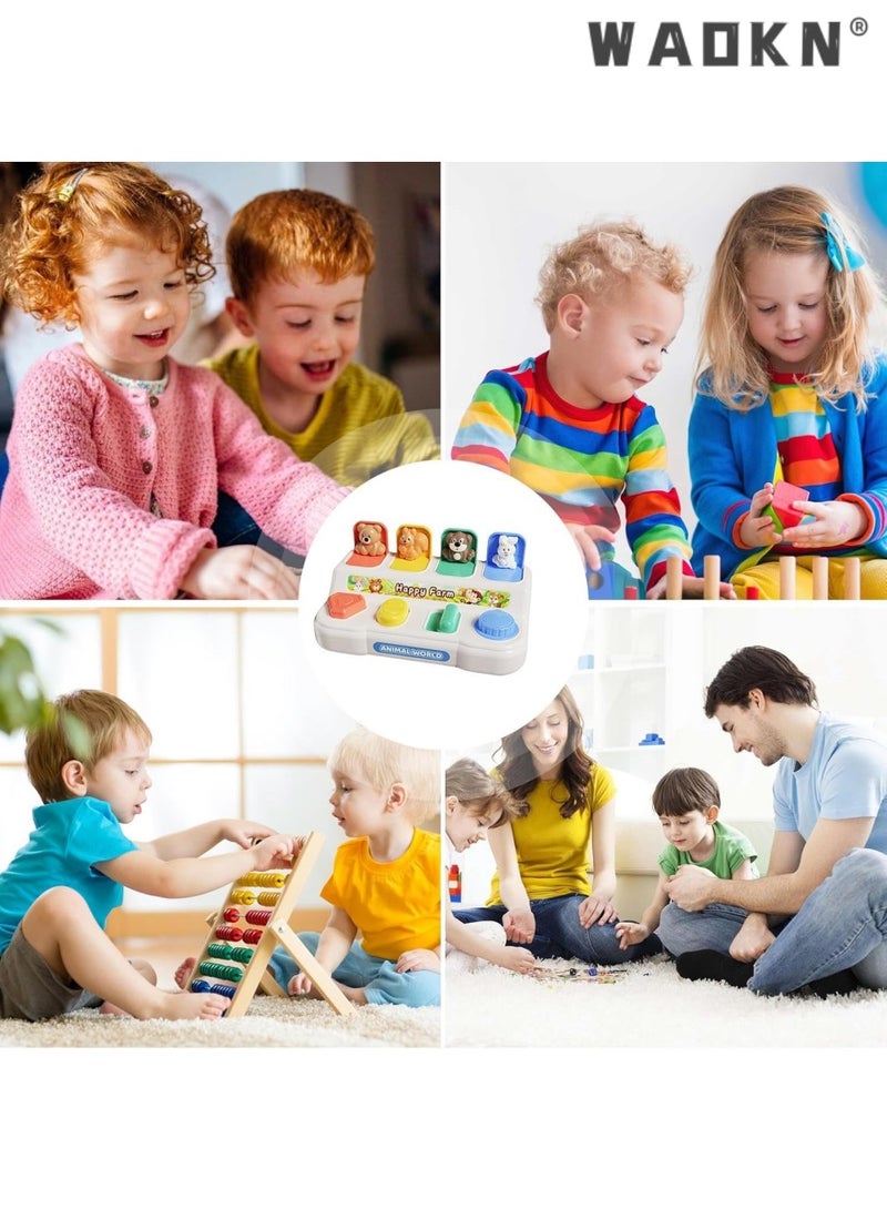 دبليو أيه أو كي أن لعبة الديناصور التفاعلية للأطفال والأطفال الصغار, التعلم المبكر وتطوير الدماغ لعبة تعليمية,لعبة التفاعلية للبوب الحيوان للأطفال,لعبة السبب والنتيجة, لعبة التعلم المبكر للألوان لفرز الألوان, لعبة تنمية مونتيسوري للأطفال والأولاد والبنات, أعمار 3 + (حيوان) - Image 5