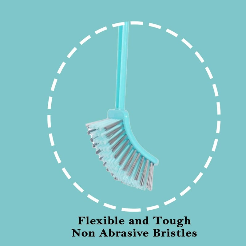 Kleanmax KLEAN MAX Single Side Toilet Cleaner Brush for Cleaning Indian and Western Style Toilets 1 Piece Sea Green Color Virgin Plastic Toilet Brush - Image 3