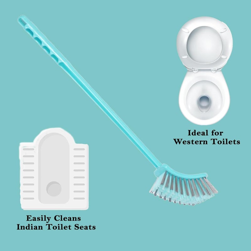 Kleanmax KLEAN MAX Single Side Toilet Cleaner Brush for Cleaning Indian and Western Style Toilets 1 Piece Sea Green Color Virgin Plastic Toilet Brush - Image 4