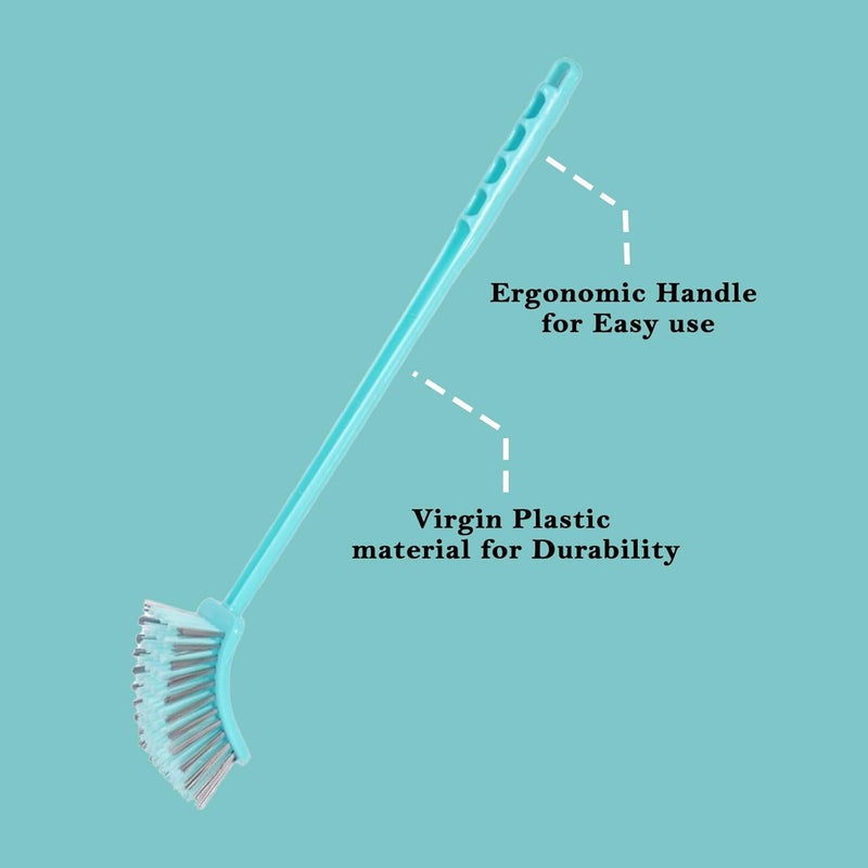 Kleanmax KLEAN MAX Single Side Toilet Cleaner Brush for Cleaning Indian and Western Style Toilets 1 Piece Sea Green Color Virgin Plastic Toilet Brush - Image 5