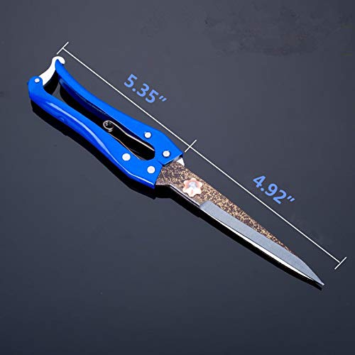 LCDCM Grass Sheep Shear - Coated Wear-Resistant Handle, Manganese Steel Double-Edged, Strong Spring Suitable For Manual Shearing of Cow, Sheep, and Horse Hair (Blue 10.2 inches) - Image 2