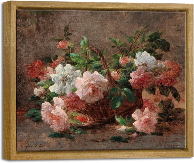Pyradecor Vintage Canvas Wall Art Retro Natural Wood Framed Home Decor - Image 1