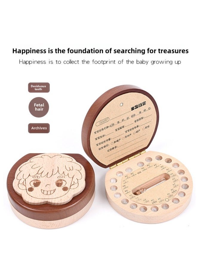 Deciduous Teeth Commemorative Box Boys And Girls Deciduous Teeth Box Children's Teeth Storage Box Baby's Teeth Storage Box-Color:Set Tooth Box Color-Monkey (foundation) - Image 4