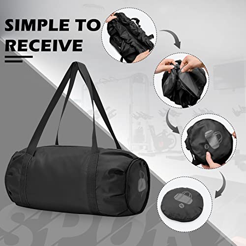 Yitexin Foldable Sports Gym Duffel with Wet Dry Pocket Ultralight Travel Carry on Bag Overnight Weekender for Travel Beach Black - Image 3