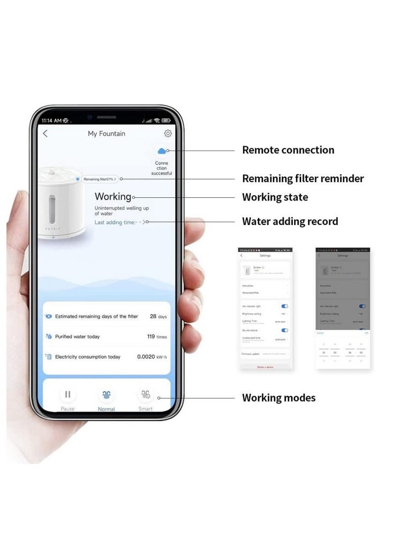 نافورة مياه أوتوماتيكية من بيت كيت "سولو 2" مزودة بمضخة لاسلكية - Image 2