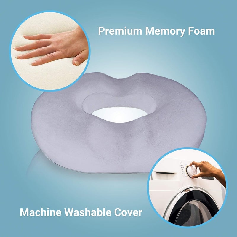 Donut Pillow Tailbone Seat Cushion - Orthopedic Design Coccyx Memory Foam Pillow Pain Relief |for Hemorrhoid, Pregnancy Post Natal, Surgery, Sciatica & Relieves Tailbone Pressure | Car Or Office Chair - Image 4