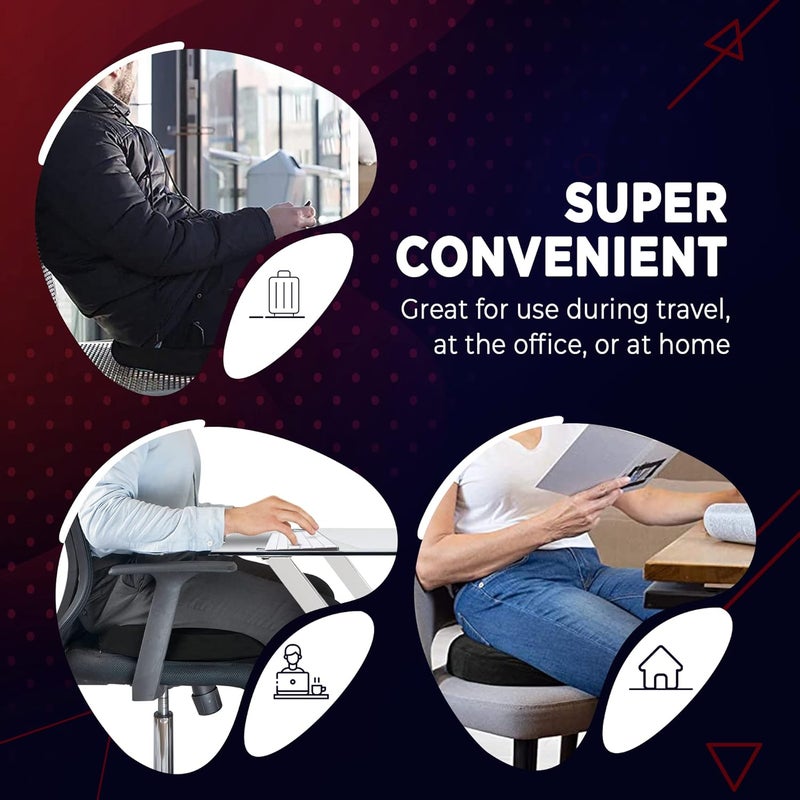 Donut Pillow Tailbone Seat Cushion - Orthopedic Design Coccyx Memory Foam Pillow Pain Relief |for Hemorrhoid, Pregnancy Post Natal, Surgery, Sciatica & Relieves Tailbone Pressure | Car Or Office Chair - Image 3