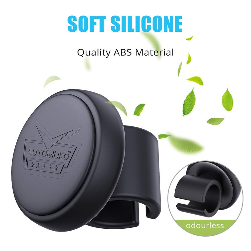 AutoMuko Steering Wheel Knob, Suicide Knob for Steering Wheel, Premium Silicone Finish Steering Wheel Spinner, Simple & Easy Installation No Tools Required - Fits Cars, Trucks, Buses, Boats, (Black) - Image 5