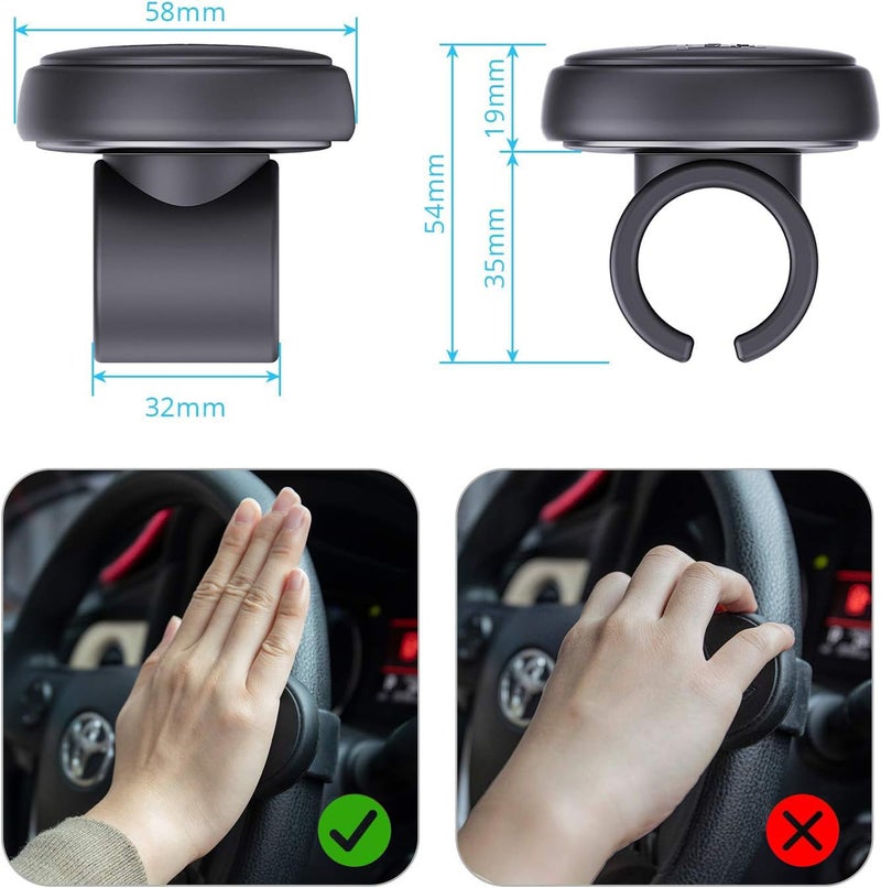 AutoMuko Steering Wheel Knob, Suicide Knob for Steering Wheel, Premium Silicone Finish Steering Wheel Spinner, Simple & Easy Installation No Tools Required - Fits Cars, Trucks, Buses, Boats, (Black) - Image 3