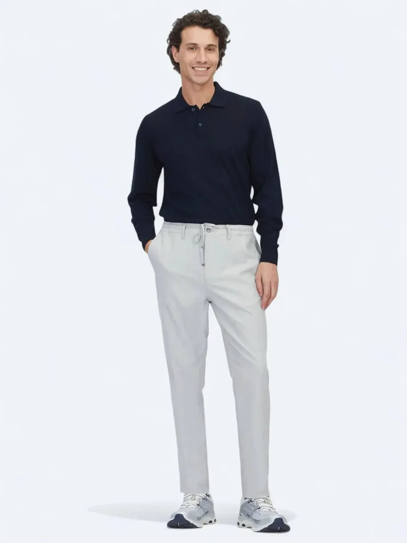 Kip Grey Weaving Jogging Fit Casual Trousers