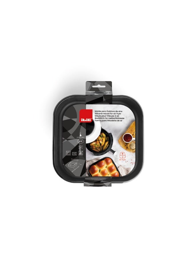 ibili حاوية مربعة من السيليكون للقلي الهوائي، قالب سيليكون مرن غير لاصق من البلاتين للقلايات الهوائية، الفرن، الميكروويف، آمن في الفريزر، آمن في غسالة الصحون، مثالي للوصفات الحلوة والمالحة، الخبز والطهي - Image 4