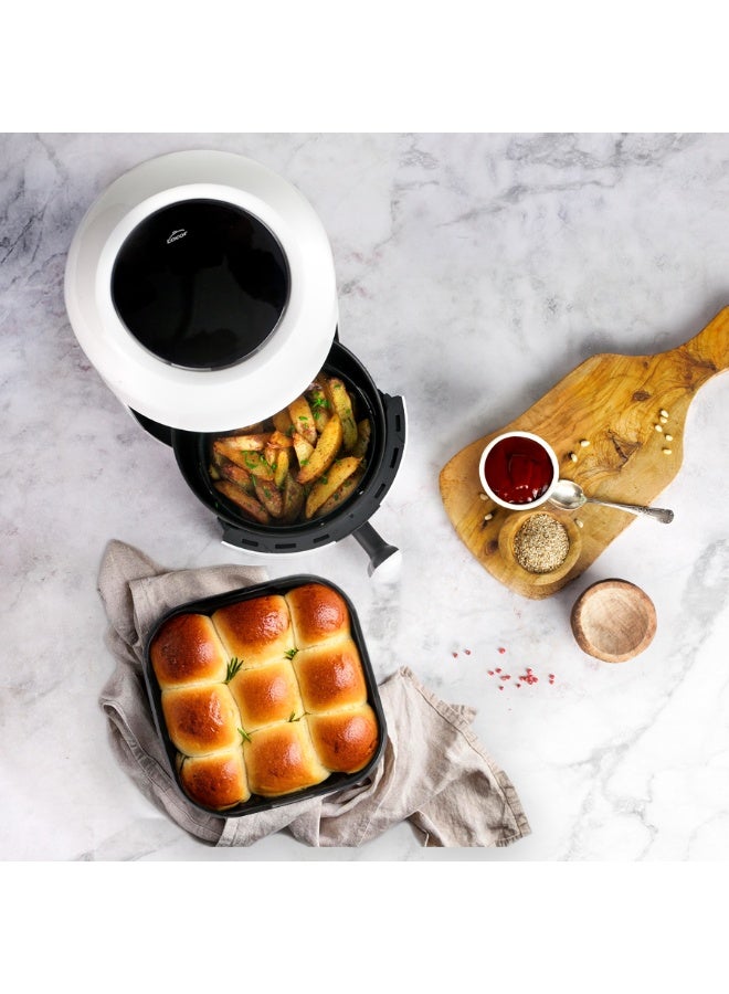 ibili حاوية مربعة من السيليكون للقلي الهوائي، قالب سيليكون مرن غير لاصق من البلاتين للقلايات الهوائية، الفرن، الميكروويف، آمن في الفريزر، آمن في غسالة الصحون، مثالي للوصفات الحلوة والمالحة، الخبز والطهي - Image 2