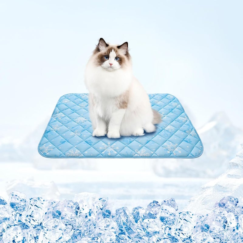 HOMIMP Cool Pet Pad, Summer Cooling Mat & Sleeping Pad, Sky Blue S, 15.5IN x 19.5IN - Image 1