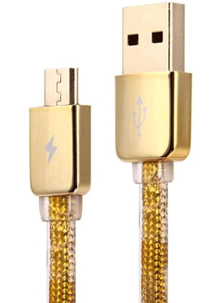 REMAX High Speed Micro USB Charging and Data Cable – 1M Durable Fast Charging Cable for Smartphones, Tablets and USB Devices Flat Tangle-Free Data Cable with Strong Flexible Design and Reliable Data Transfer – Gold - Image 1