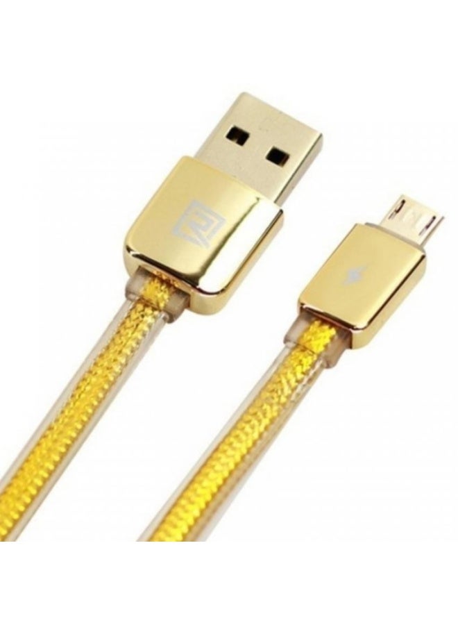 REMAX High Speed Micro USB Charging and Data Cable – 1M Durable Fast Charging Cable for Smartphones, Tablets and USB Devices Flat Tangle-Free Data Cable with Strong Flexible Design and Reliable Data Transfer – Gold - Image 4