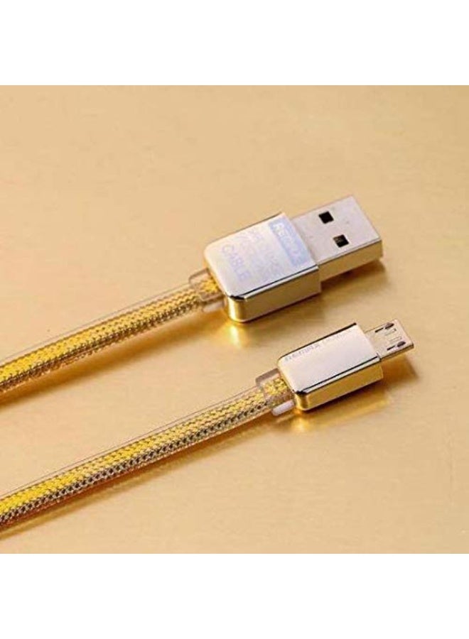 REMAX High Speed Micro USB Charging and Data Cable – 1M Durable Fast Charging Cable for Smartphones, Tablets and USB Devices Flat Tangle-Free Data Cable with Strong Flexible Design and Reliable Data Transfer – Gold - Image 3