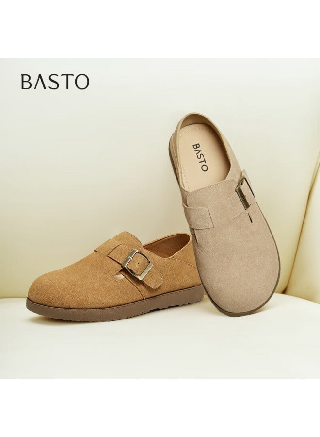 Basto 25 Autumn Vintage Birkenstock Flat Round Toe Women's Loafers D3097ca5 Camel 35 - Image 1