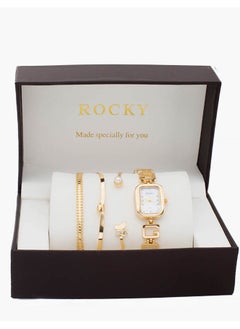Rocky Women's gold set by Rocky brand consisting of a watch and a set of stainless steel bracelets  - Image 2