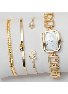 Rocky Women's gold set by Rocky brand consisting of a watch and a set of stainless steel bracelets  - Image 1