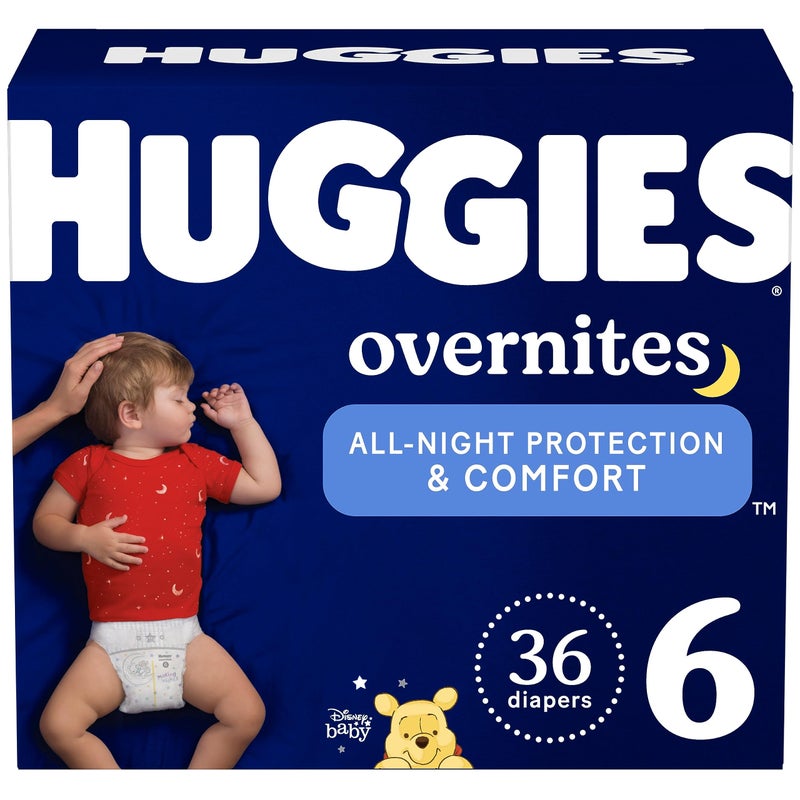 Huggies Size 6 Overnites Baby Diapers: Overnight Diapers, Size 6 (35+ lbs), 36 Ct - Image 1