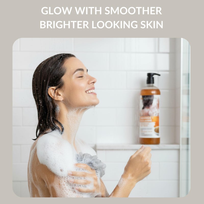 spascriptions غسول الجسم المقشر سبا سكريبتشنز بالكركم + الكولاجين، 33 أونصة، مقشر الجسم المضيء ومقشر الجسم، مقشر سكر مع سكر بني وفيتامين E، يقشر ويغذي البشرة، خالي من القسوة - Image 3