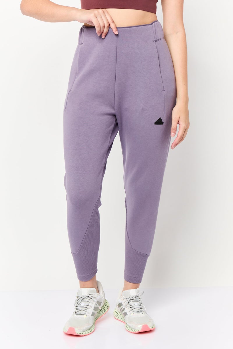 Adidas Women Regular Fit Brand Logo Training Sweatpants, Purple - Image 1