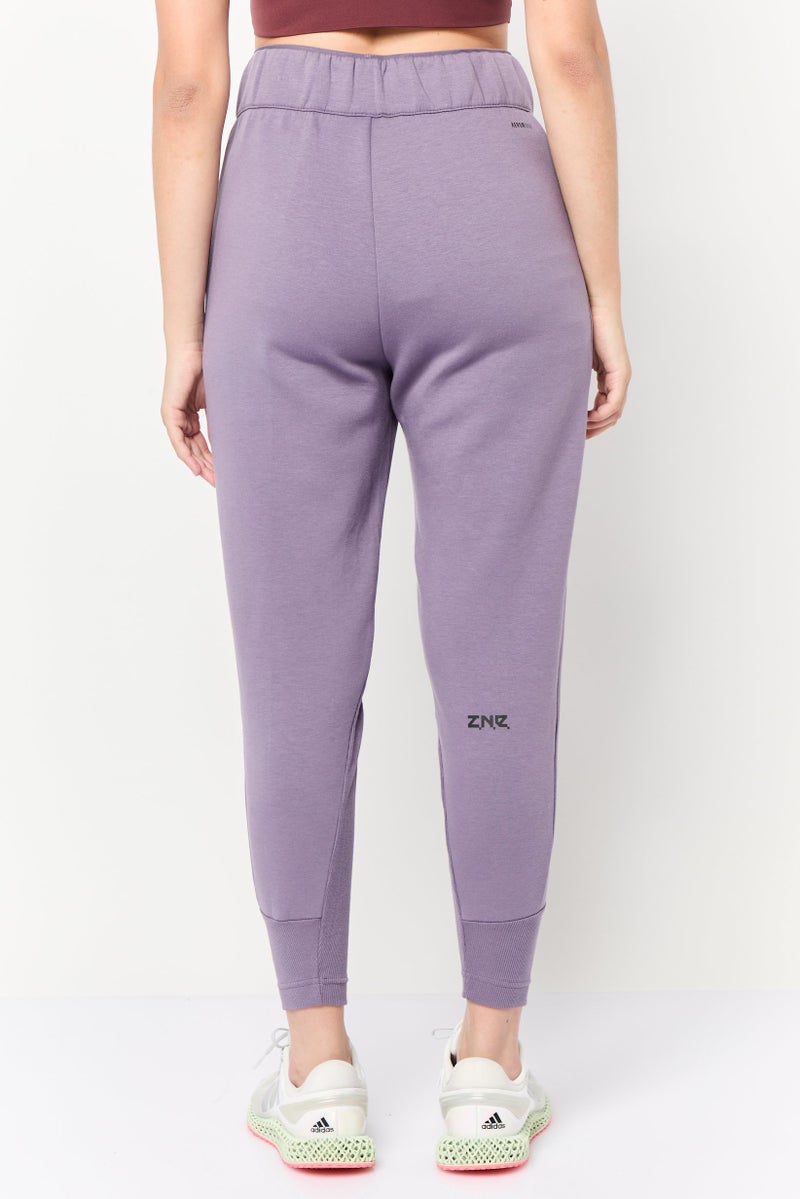 Adidas Women Regular Fit Brand Logo Training Sweatpants, Purple - Image 4