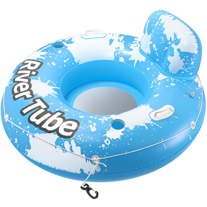 Kizjorya 2025 New & Upgraded River Tubes For Floating Heavy Duty  Inflatable Float For Beach Lake Rafting  Fool Floats With Mesh Bottom  Cup Holder  Backrest - Image 1