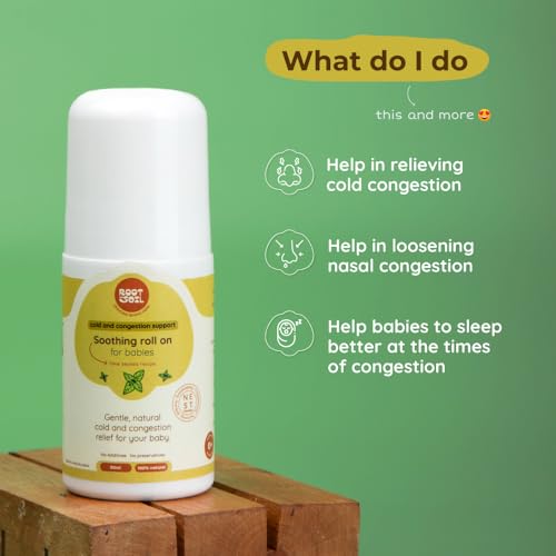ROOT and SOIL Soothing Roll-On for Babies — Cold & Congestion Relief | Panikoorka (Karpooravalli) | 50ml | 0+ Months | 100% Natural | Newborn & Infant Friendly | No Preservatives - Image 2