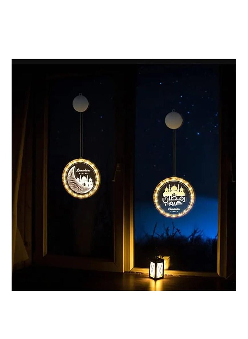 Y&D Eid Decoration 3D Disc Battery Hanging Lights Ramadan Castle Moon LED - Image 4