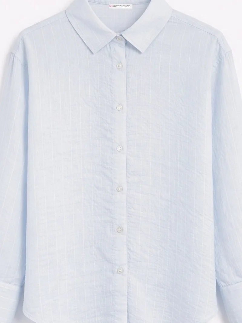 MixRay Mixray Striped Textured Woven Button Shirt