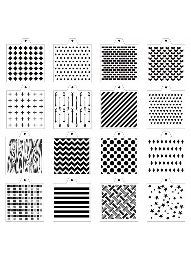 NEGEMEL 16 Pcs 5.5x5.5in Cookie Stencil Baking Stencils for Royal Icing Cookies, Airbrush Cookies; Sugar Cookie Stencils,Craft Painting Stencil, Stencil Genie Stencils (Essential)  - Image 1