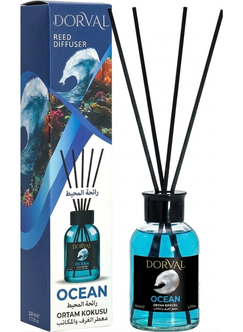 Dorval Reed Diffuser Air Freshener, Ocean Scent, 110ml