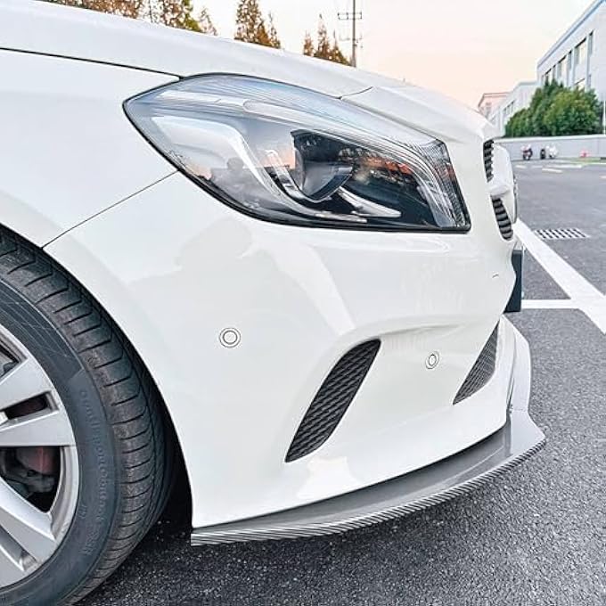 FINMOKAL Carbon Fiber Look Front Bumper Spoiler Lip Lower Splitter Compatible with Benz A Class W176 2016-2018 2017 Base Version - Image 5
