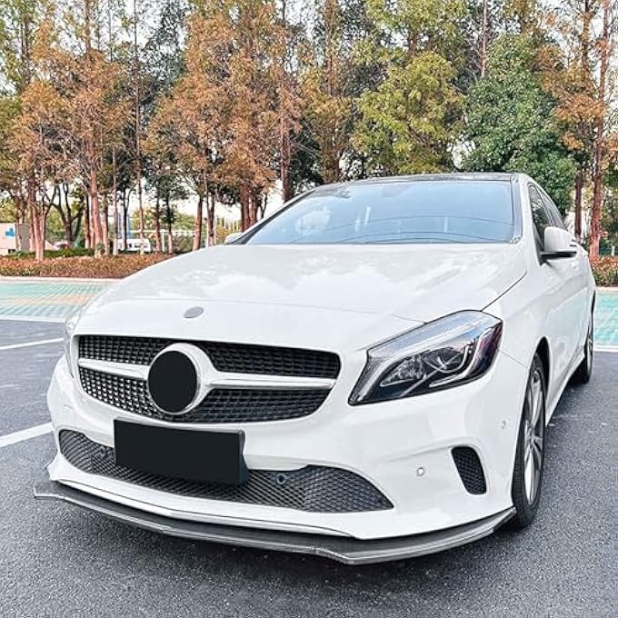FINMOKAL Carbon Fiber Look Front Bumper Spoiler Lip Lower Splitter Compatible with Benz A Class W176 2016-2018 2017 Base Version - Image 3