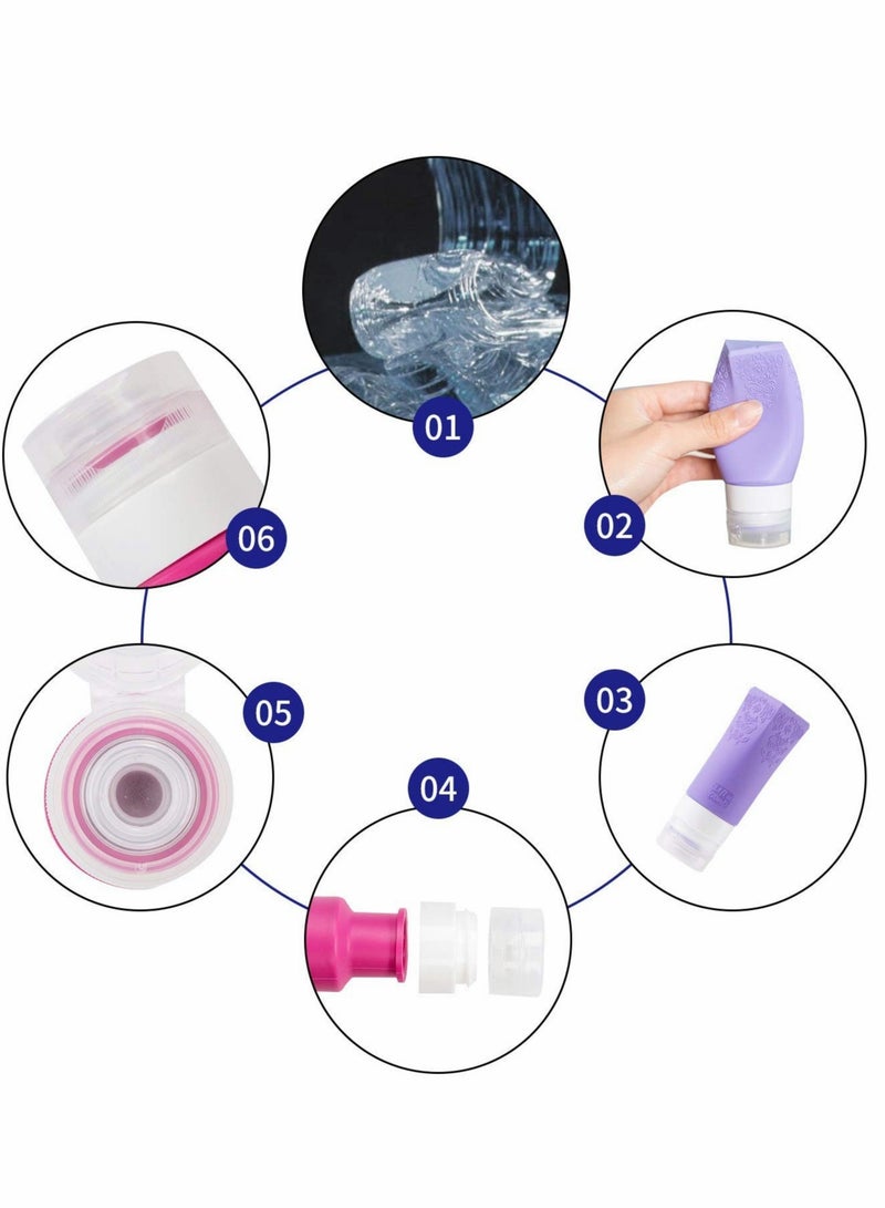 KASTWAVE 6 Pieces Cosmetic Travel Containers Set 70 ml Travel Bottles Leakproof - Image 4