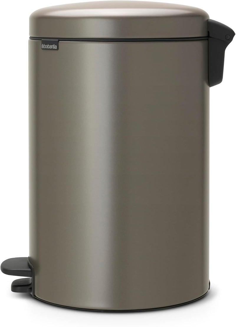 Brabantia 114045 Newicon Pedal Bin with Plastic Inner Bucket, 20 Litre - Platinum - Image 3