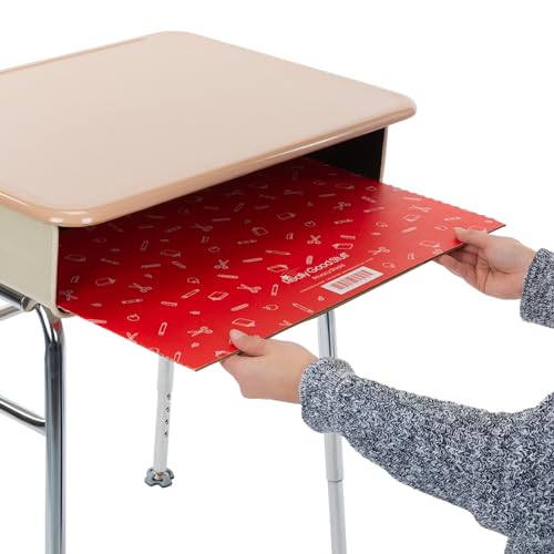 Really Good Stuff Large Privacy Shields for Student Desks – Set of 12 - Gloss - Study Carrel Reduces Distractions - Keep Eyes from Wandering During Tests, Blue with School Supplies Pattern - Image 5