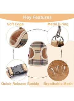 Soft Mesh Small Dog Harness with Leash - Basic Plaid Padded Step-in Chest Vest for Kitties, Puppy, Small Pets - pzsku/Z446776701E58A01759A5Z/45/_/1687594783/46acc769-bc95-4589-aa72-522392a02996