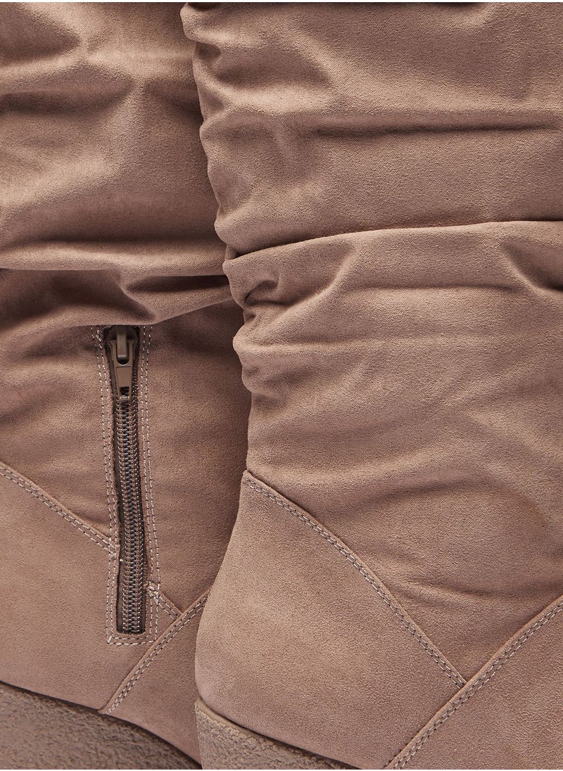 Celeste - Pointed Toe Mid Heel Knee Boots - Image 1