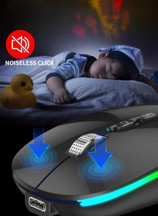 Wireless Bluetooth Mouse,Rechargeable Slim Silent Laptop Mouse,Portable BT5.2 And 2.4G USB Receiver Dual Mode Computer Mice,3 Adjustable DPI,For Notebook,Tablet,Phone,Black - view 3