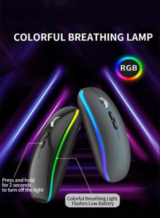 Wireless Bluetooth Mouse,Rechargeable Slim Silent Laptop Mouse,Portable BT5.2 And 2.4G USB Receiver Dual Mode Computer Mice,3 Adjustable DPI,For Notebook,Tablet,Phone,Black - view 2