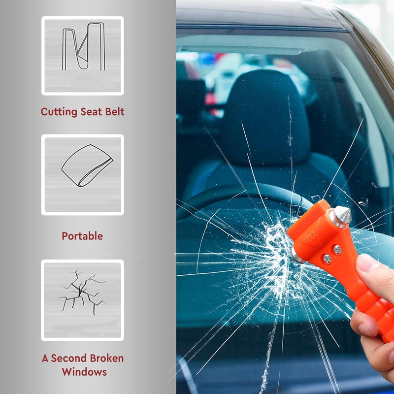 Robustt Car Safety Hammer Emergency Escape Tool with Seat Belt Cutter and Vehicle Window Glass Breaker (Pack of 10) - Image 5