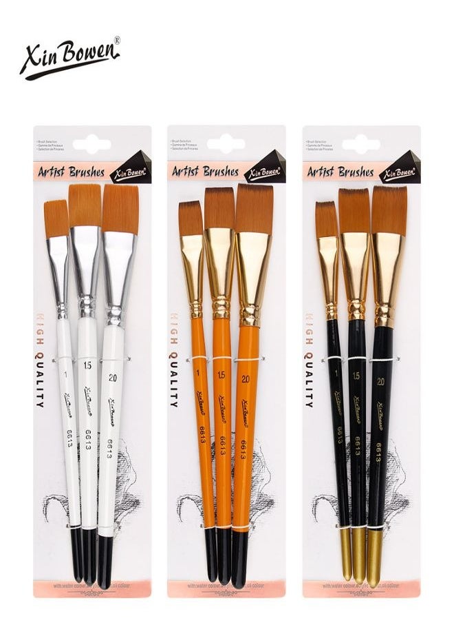 3-Piece Short Handle Nylon Brush Set – Flat Brushes for Watercolor, Acrylic, and Oil Painting - pzsku/Z44679DD1C666725A1952Z/45/_/1723983639/a0efcba3-062b-491e-ba67-2c7919cbe016