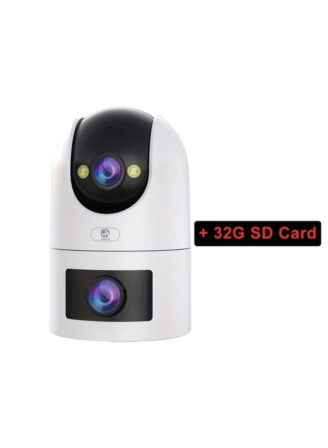 Outdoor PTZ Wireless Camera 5G WiFi Dual Lens Screen Two Way Audio Auto Tracking Black 32G SD Card - Image 1