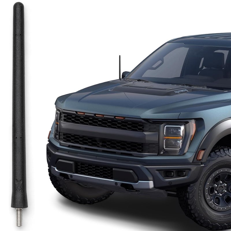 Short Rubber Antenna for Ford F150 20092025 Bronco 20212026 USA Stainless Steel Threading 6 34 Inch Truck Accessory Car Wash Proof Easy Installation Enhanced Reception wCopper Coil