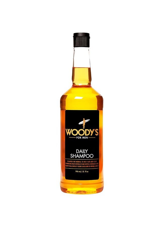 Woody's Daily Shampoo for Men - Sulfate-Free, Hydrating Hair Care, All Natural & Organic, Refreshing Scalp Cleanser Mens Shampoo, 32 fl oz  - Image 1