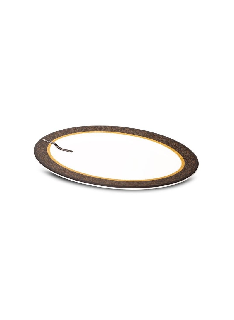 14 Inch Oval Plate, 100% Melamine Serving Plate for Food Presentation, Dining and Hospitality Use, Model HW4112