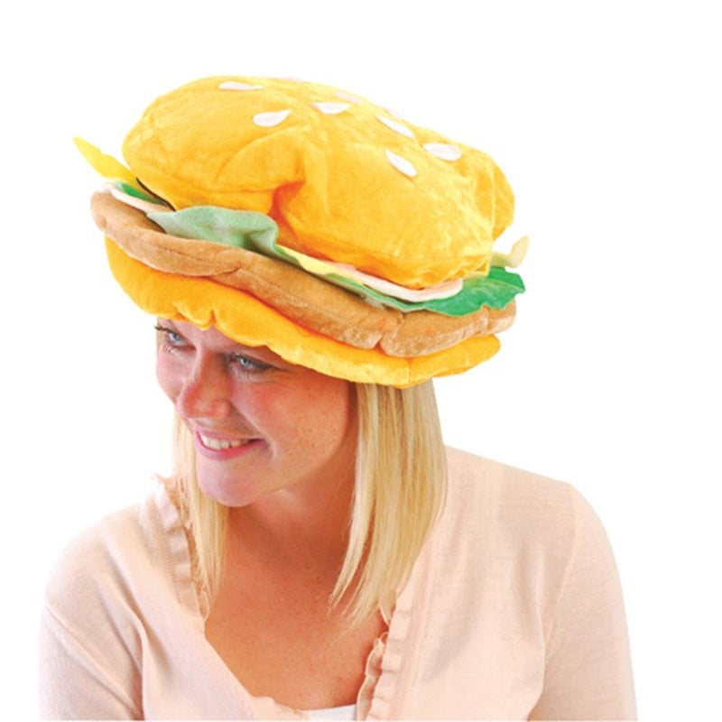 US Toy One Plush Fabric Hamburger Hat - Image 5